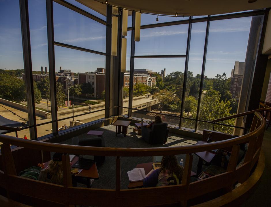 Students studying at Milner Library.